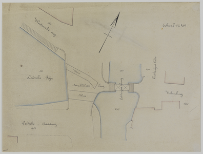 214397 Plattegrond van de nieuwe Catharijnebrug met directe omgeving te Utrecht; met weergave van de aangrenzende straten. 